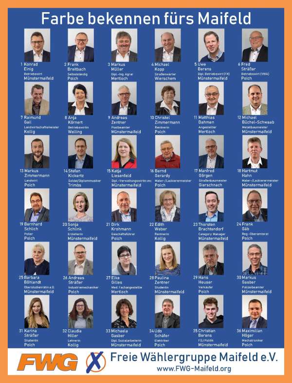 Zeitungsanzeige FWG Maifeld KW16